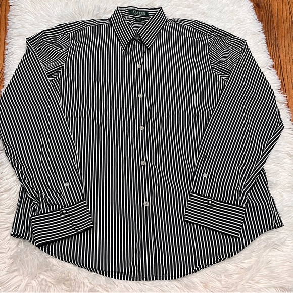 Lauren Ralph Lauren striped button down shirt size L - Picture 2 of 9
